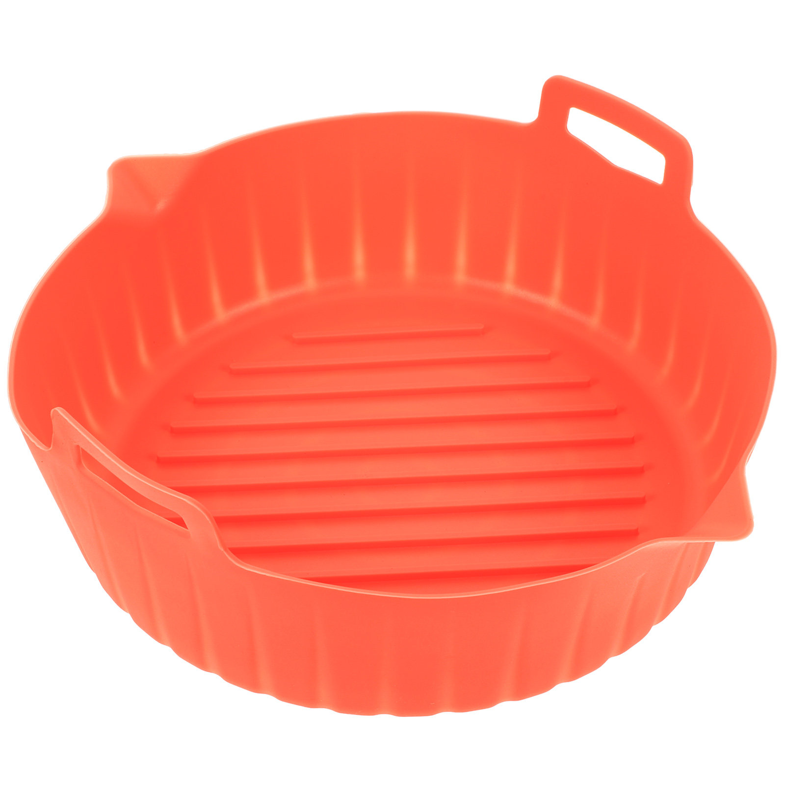 Air Fryer Silicone Pot Liner - エアフライヤー用シリコン製鍋、丸型、焦げ付き防止、再利用可能、耐熱性、ベーキングパン、エアフライヤーバスケット、オーブン用蒸し器、調理用シート