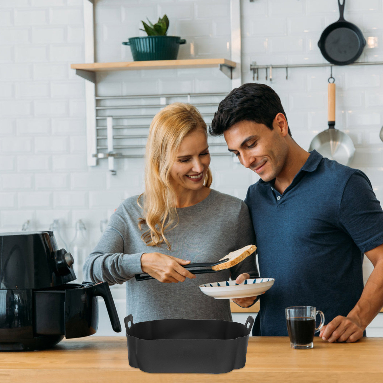 シリコン製エアフライヤー用鍋敷き、焦げ付き防止、耐熱性、再利 - Air Fryer Silicone Pot Liner のレビューと価格