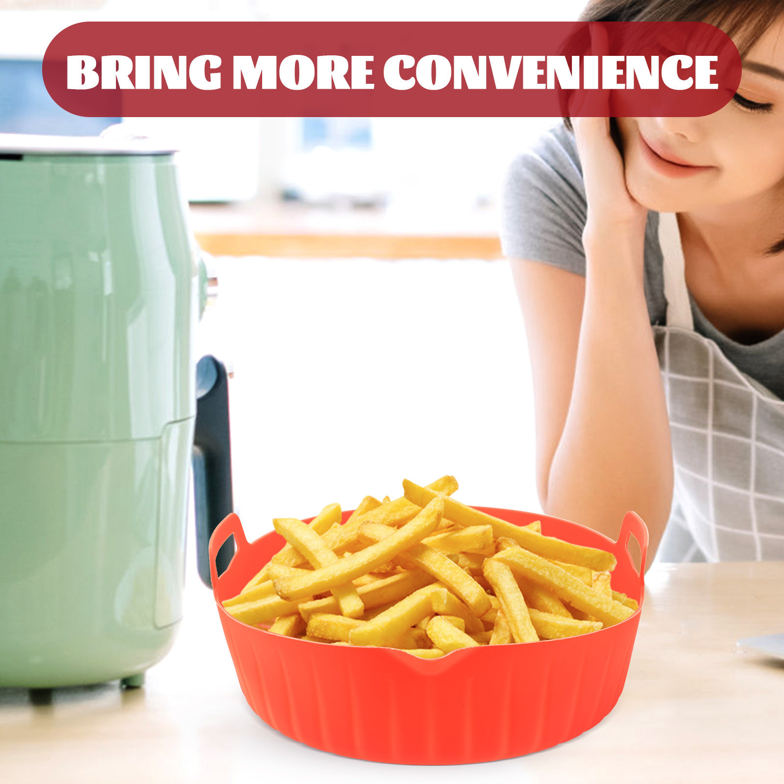 エアフライヤー用シリコン製鍋、丸型、焦げ付き防止、再利用可能 - Air Fryer Silicone Pot Liner のレビューと価格