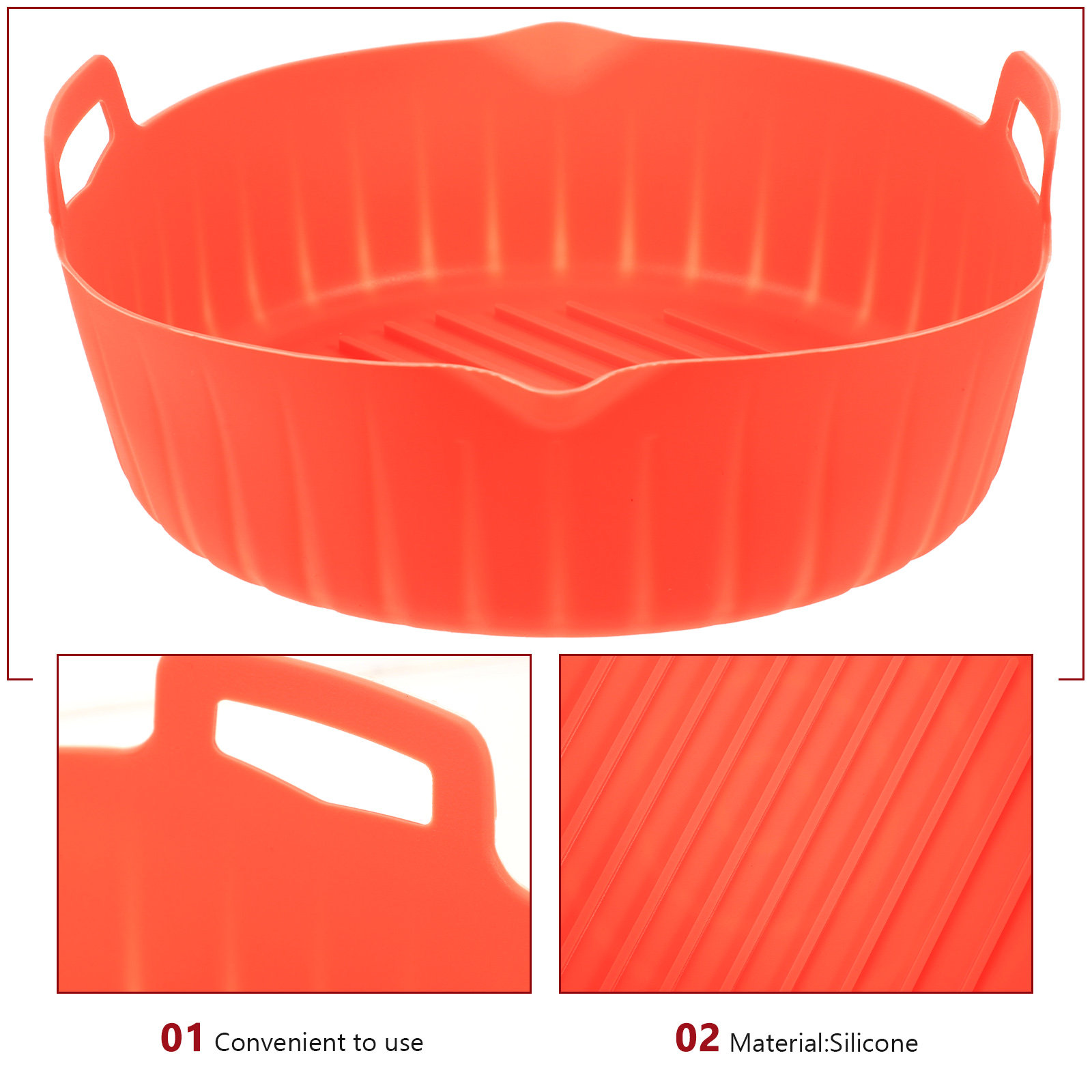 エアフライヤー用シリコン製鍋、丸型、焦げ付き防止、再利用可能 - Air Fryer Silicone Pot Liner のレビューと価格